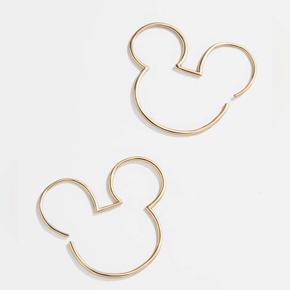 ⚜️BaubleBar Mickey Mouse Disney 18K Gold Sterling Silver Threader Hoop earrings - Picture 3 of 9
